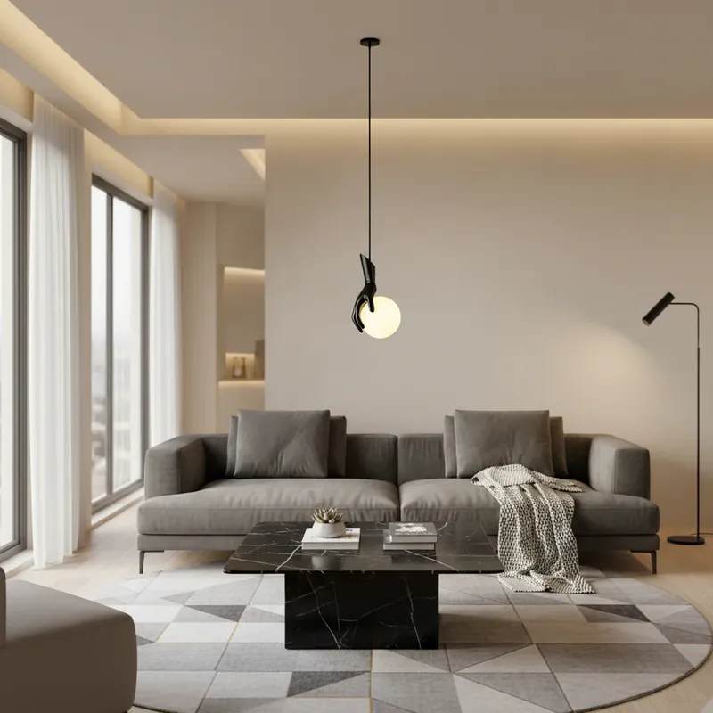 Aplica LED Decorativa MANOS, 13x120cm, 1xE27, Sticla si Resina, Negru Cumpără online