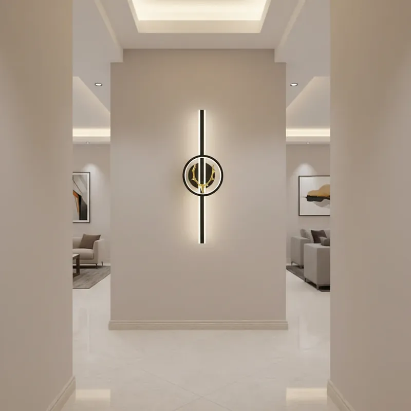 Promoție Aplica LED Decorativa CERBOS, 42W, 60cm, Lumina Calda / Neutra/ Rece, Negru, Metal si Acril