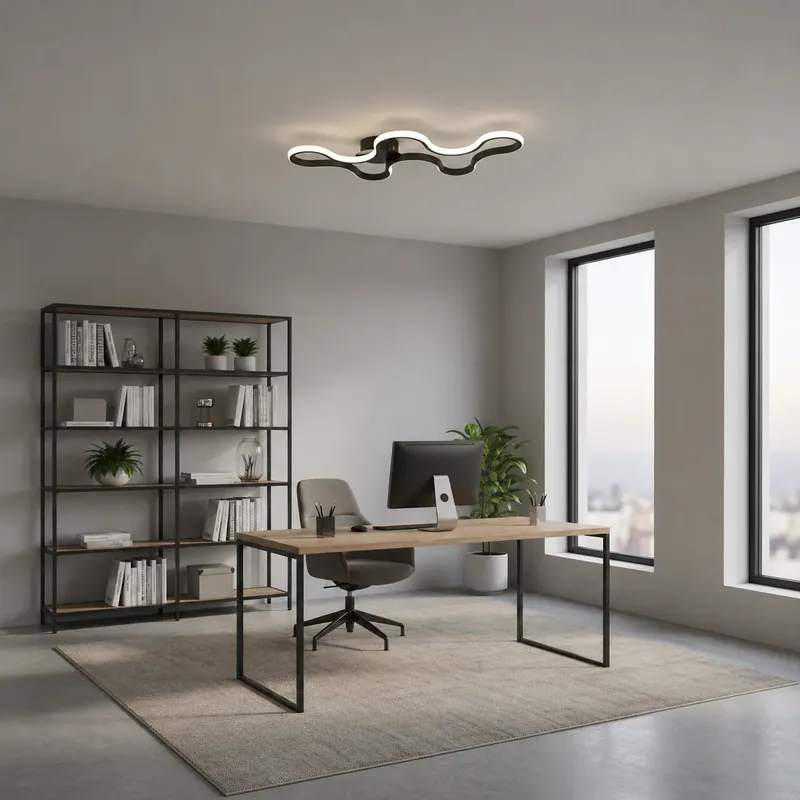 Livrare rapidă Lustra LED cu telecomanda ORMS Eleganza, 3000K/4000K/6000K, 56W, Metal și Plastic, Negru