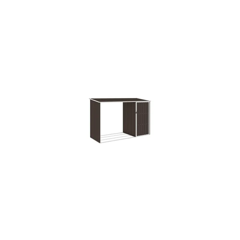 Sopron de gradina lemne de foc maro 245x98x159 cm otel zincat Reducere extra