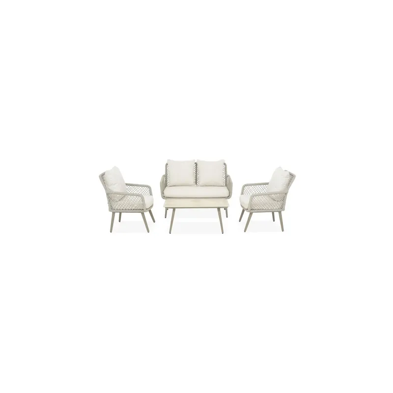 Expediere rapidă Set mobilier gradina sau terasa cu 2 fotolii, canapea si masa RENNES 201150