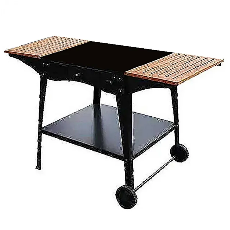 Stand metalic mobil pentru cuptor traditional pentru pizza pe lemne Maximus cu mese laterale din lemn Reducere extra