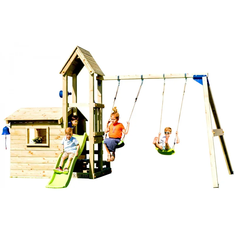 Retur ușor Spatiu de joaca din lemn Lookout cu leagane 90cm - BlueRabbit 2.0