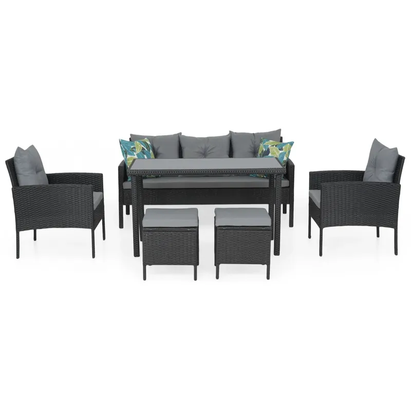 Plată securizată Set mobilier CLARY terasa/gradina, 2 fotolii, 2 taburete, canapea si masuta