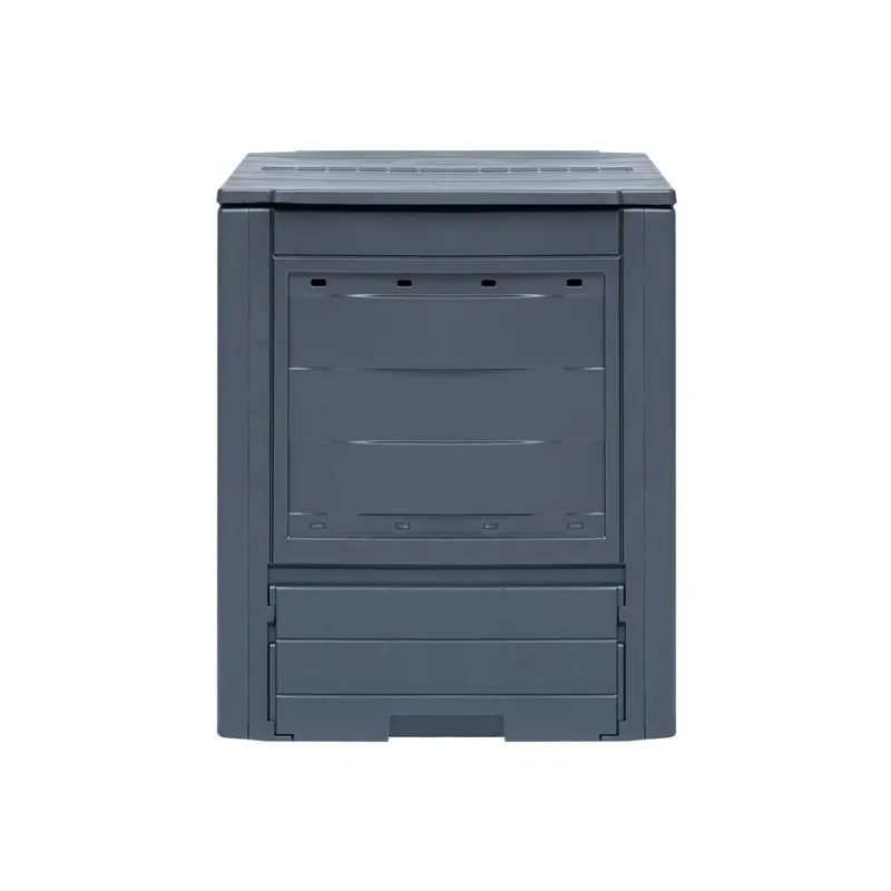 Preț mic Compostor de gradina, gri, 60 x 60 x 73 cm, 260 L