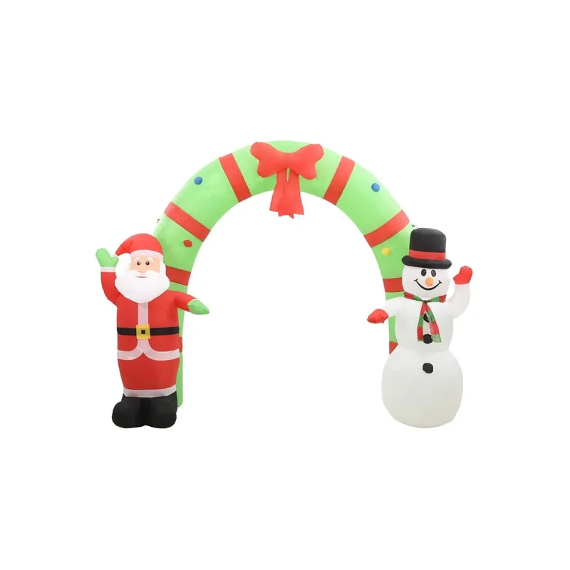 Decoratiune gonflabila Mos Craciun si om de zapada, LED, 223 cm Preferatul clienților