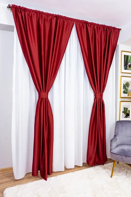 Set 2 Draperii Blackout 145x245cm cu Rejansa - Visiniu Intens - BOTD006_145x245_C2_07_ATL Preț redus