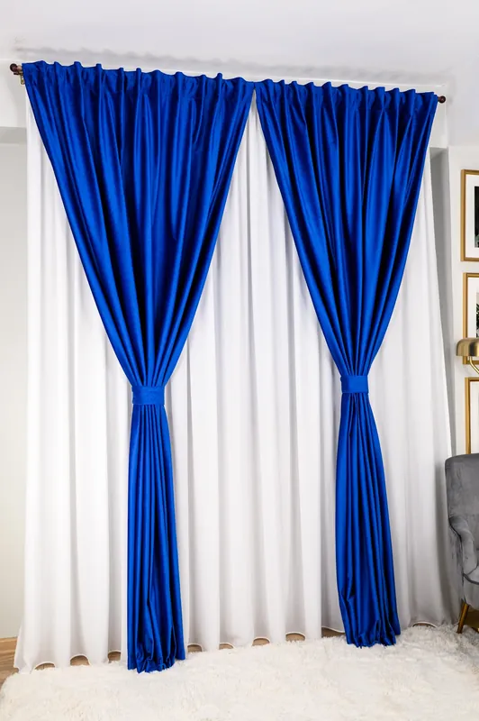 Draperie din Catifea Albastru Perfect - CTFD014C_PLC Chilipir