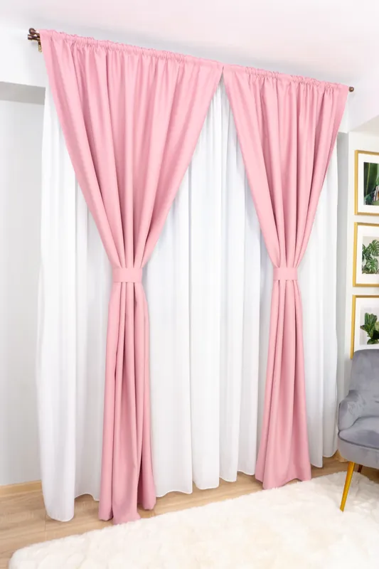Livrare expres Set 2 Draperii Blackout Roz Drajeu 145x245cm cu Rejansa - BOTD049_145X245_C3_21_ATL