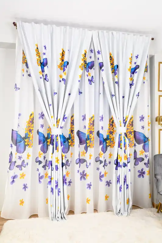Discount Set Mega Butterfly - Draperie Blackout si Perdea Matase