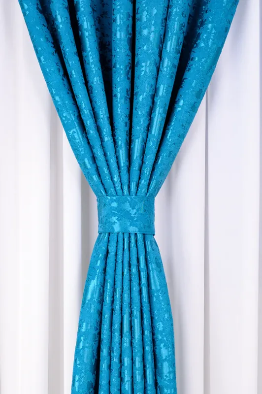 Draperie Bleu Turcoaz Striat - STR009_PLC Ofertă exclusivă