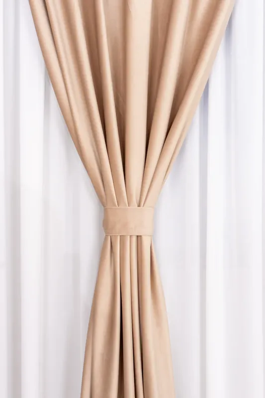 Set 2 Draperii Scurte din Catifea Crem 100x135cm cu Rejansa - CTFD026A_100x135_ATL Plată securizată