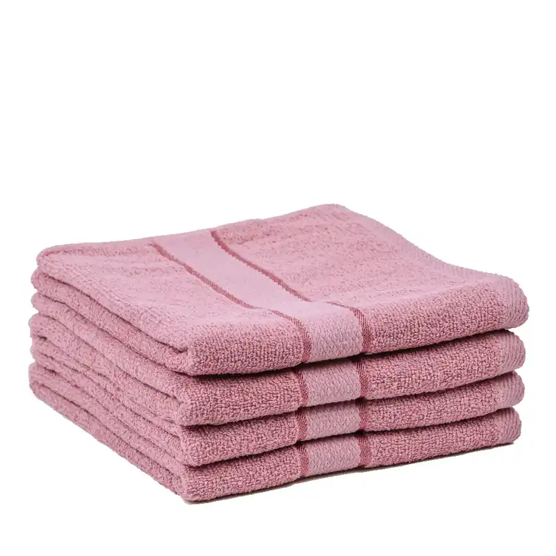 Popular Set Prosoape 3+1 GRATIS - Roz Pudra, Bumbac 100%, Medii - 50x90 cm. Ideale pentru Față și Mâini, Uscare Rapidă și Textură Pufoasă - 420g/mp - PRSM018