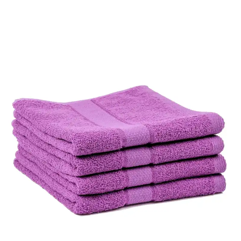 Reducere extra Set Prosoape 3+1 GRATIS - Mov Ametist, Bumbac 100%, Medii - 50x90 cm. Ideale pentru Față și Mâini, Uscare Rapidă și Textură Pufoasă - 420g/mp - PRSM013