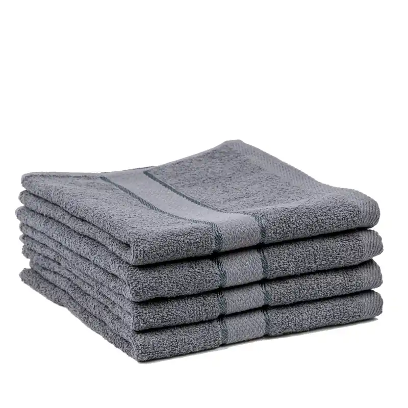 Set Prosoape 3+1 GRATIS - Gri Deschis, Bumbac 100%, Medii - 50x90 cm. Ideale pentru Față și Mâini, Uscare Rapidă și Textură Pufoasă - 420g/mp - PRSM011 Doar azi