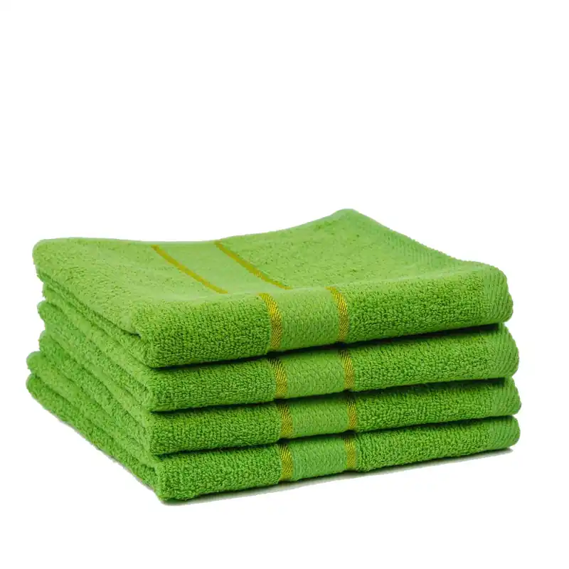Promoție Set Prosoape 3+1 GRATIS - Verde Lime, Bumbac 100%, Medii - 50x90 cm. Ideale pentru Față și Mâini, Uscare Rapidă și Textură Pufoasă - 420g/mp - PRSM016