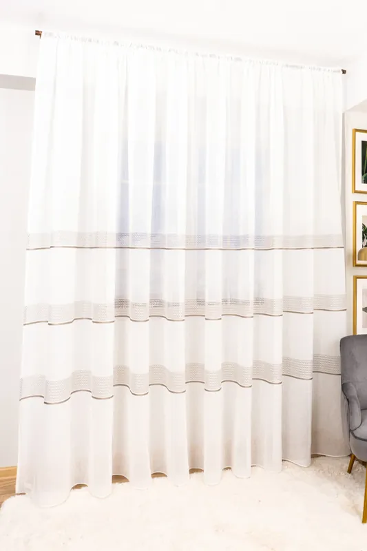 Set 2 Perdele Retro Vibes din In 150x245cm cu Rejansa - Gri Intens - PERD030F_150x245_ATL Ofertă specială