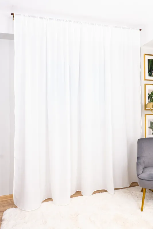Popular Set 2 Perdele Matase Alba Densa London 100x135cm cu Rejansa - PERD074C_100x135_ATL
