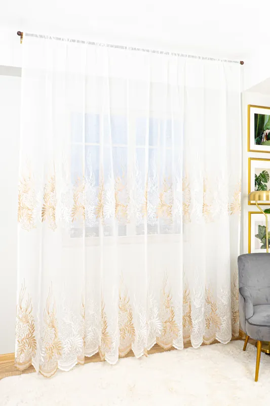 Set 2 Perdele din In Cora Coffee 100x245cm cu Rejansa - PERD0128_100x245_ATL Calitate înaltă